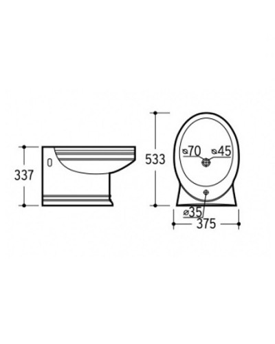 Биде CeramaLux Lux Classic 4289 подвесное Белое