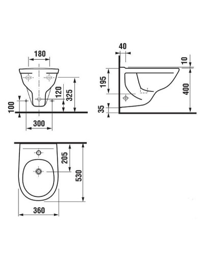 Биде Jika Dino 8.3037.1.000.000.1 подвесное Белое