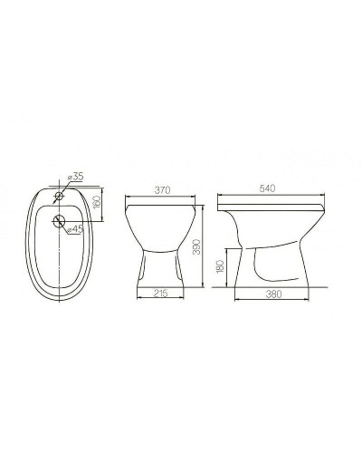 Биде Rosa Люкс 4620008191256 приставное Белое