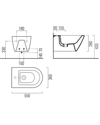 Биде GSI Kube X 9465111 подвесное Белое