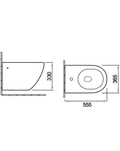 Биде SantiLine SL-5058MB подвесное Черное матовое