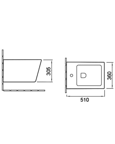 Биде SantiLine SL-5054MB подвесное Черное матовое