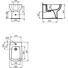 Биде Ideal Standard Esedra T281301 Белое