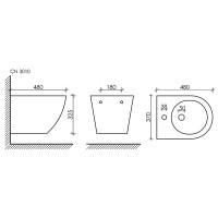 Биде Ceramica Nova Forma CN3010 подвесное Белое