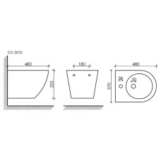 Биде Ceramica Nova Forma CN3010 подвесное Белое