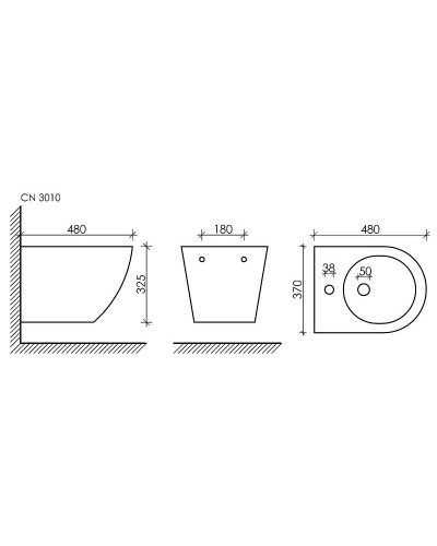 Биде Ceramica Nova Forma CN3010 подвесное Белое