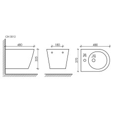 Биде Ceramica Nova Forma CN3012 подвесное Белое