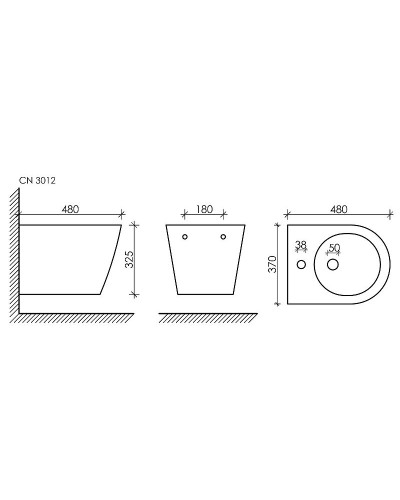 Биде Ceramica Nova Forma CN3012 подвесное Белое
