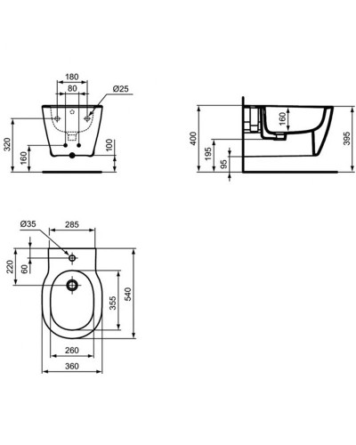 Биде Ideal Standard Connect E772201 подвесное Euro White