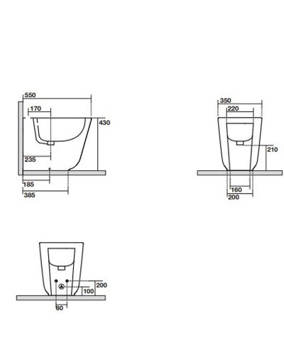 Биде Kerasan Tribeca 512030 Белое матовое