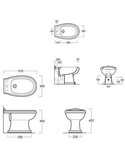 Биде Simas Arcade AR823bix1 Белое