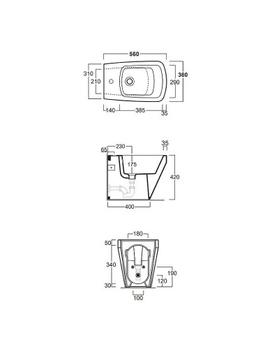 Биде Simas Baden Baden BB04bix1 Белое