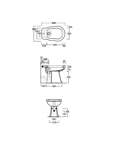 Биде Simas Londra LO923bix1 Белое