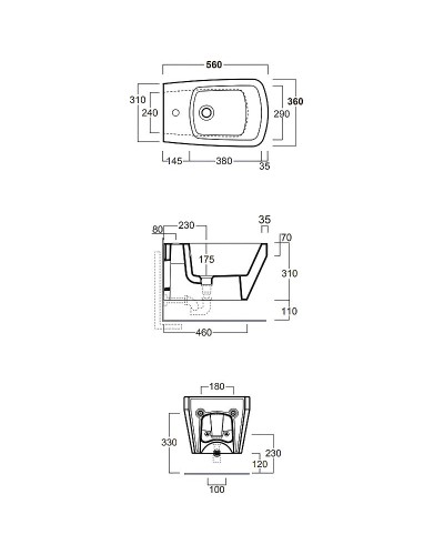 Биде Simas Baden Baden BB19bix1 подвесное Белое