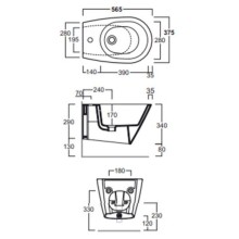Биде Simas Gambassi GA19bix1 подвесное Белое