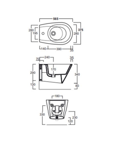 Биде Simas Gambassi GA19bix1 подвесное Белое