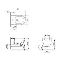 Биде Bocchi Taormina Arch 1121-005-0120 подвесное Черное глянцевое