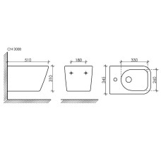 Биде Ceramica Nova Metric CN3008 подвесное Белое