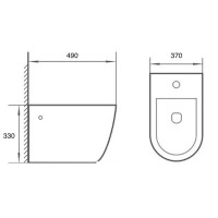 Биде CeramaLux 2197-1MB подвесное Черное матовое