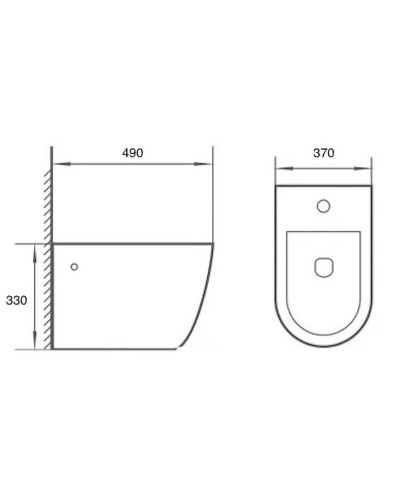 Биде CeramaLux 2197-1MB подвесное Черное матовое