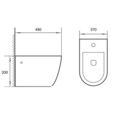 Биде CeramaLux 2197-18 подвесное Черное глянцевое