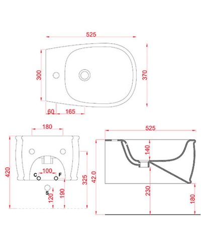 Биде Artceram Ateiler ATB001 01 00 подвесное Белое