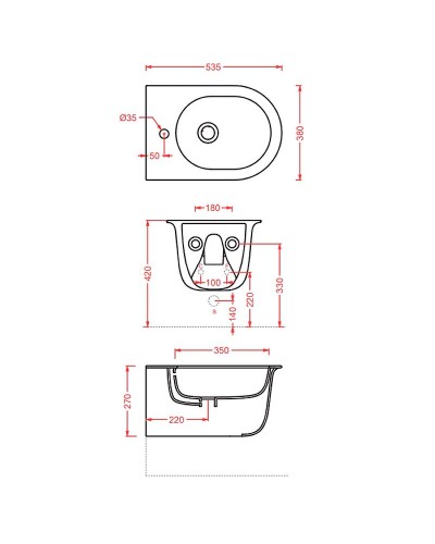 Биде Artceram Chic CHB001 05 00 подвесное Белое матовое
