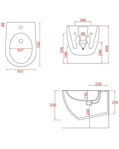 Биде Artceram File 2.0 FLB001 41 00 подвесное Matera