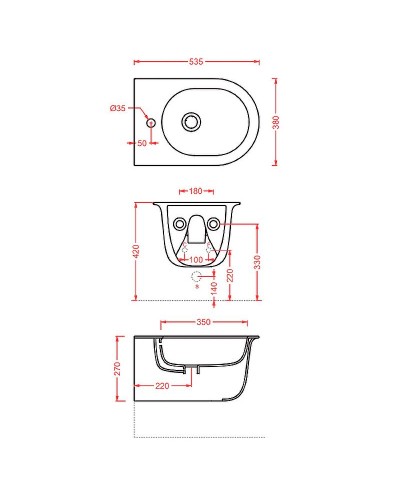 Биде Artceram Chic CHB001 17 00 подвесное Черное матовое