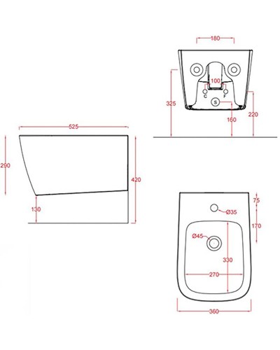 Биде Artceram A16 ASB001 05 00 подвесное Белое матовое