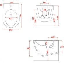 Биде Artceram File 2.0 FLB001 17 30 подвесное Черное матовое