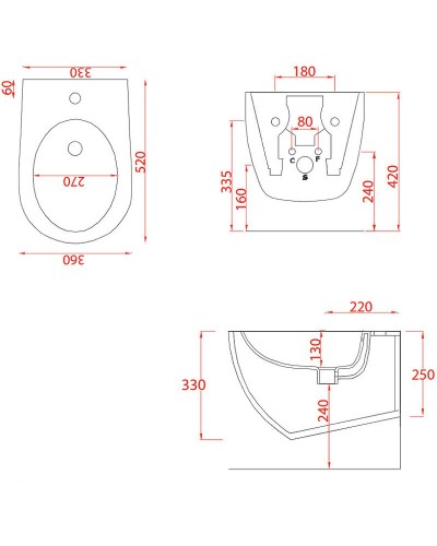 Биде Artceram File 2.0 FLB001 01 30 подвесное Белое