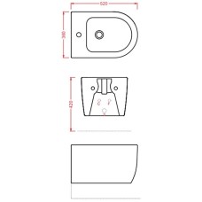 Биде Artceram Monet MNB001 01 00 подвесное Белое
