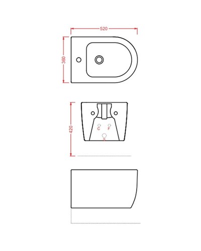 Биде Artceram Monet MNB001 01 00 подвесное Белое