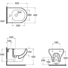 Биде Azzurra Charme CHBKS000000M/(CHA500/SOSK bi)x1 подвесное Белое