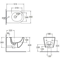 Биде Azzurra Comoda CMBIS000000MBI/(COM 500/SOSP bi)x1 подвесное Белое