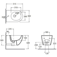 Биде Azzurra Comoda CMBIS000000MBI/(COM 500/SOSP bi)x1 подвесное Белое