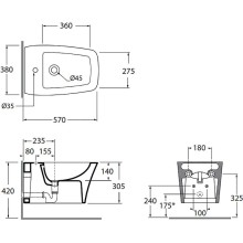 Биде Azzurra Hera HEBKS000000MBIx1 подвесное Белое