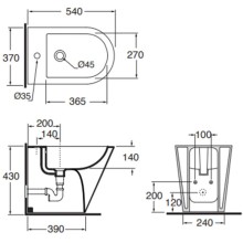 Биде Azzurra Forma FMBIT000000MBIx1/(FOR500 bix1) Белое