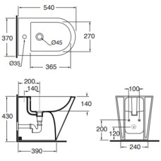 Биде Azzurra Forma FMBIT000000MBIx1/(FOR500 bix1) Белое