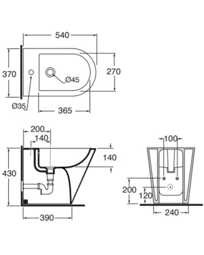 Биде Azzurra Forma FMBIT000000MBIx1/(FOR500 bix1) Белое