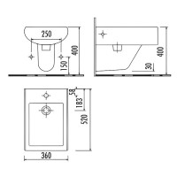 Биде Creavit Slim SM510.00000 подвесное Белое