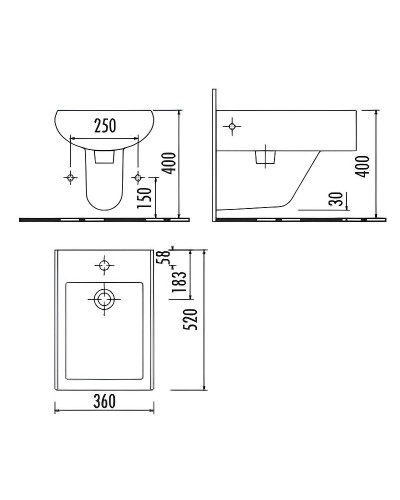 Биде Creavit Slim SM510.00000 подвесное Белое