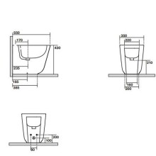 Биде Kerasan Tribeca 512031 Черное матовое