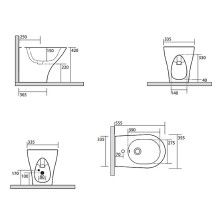 Биде Kerasan Aquatech 372101x1 Белое