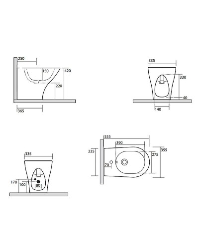 Биде Kerasan Aquatech 372101x1 Белое