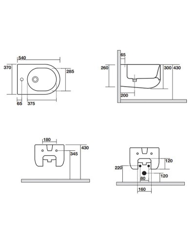 Биде Kerasan Flo 312330 подвесное Белое матовое