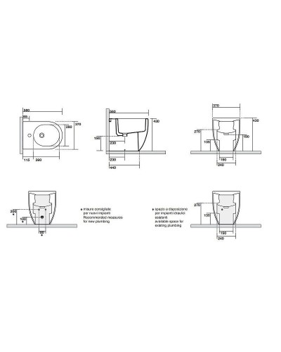 Биде Kerasan Flo 312201x1 Белое