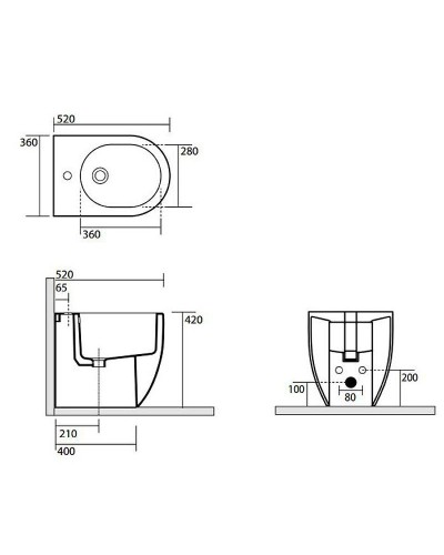 Биде Kerasan Flo 312001x1 Белое