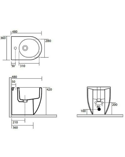 Биде Kerasan Flo 312101x1 Белое